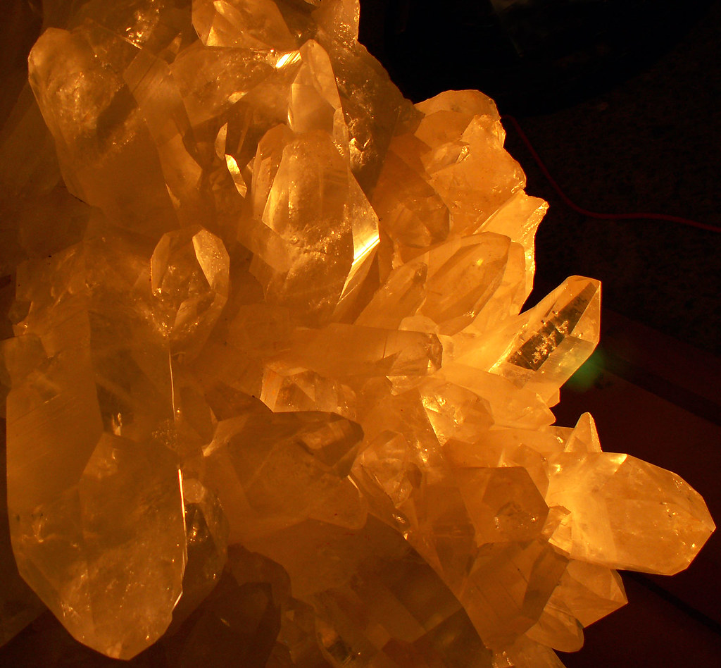 Clear quartz crystal cluster